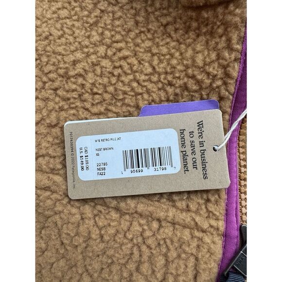 Patagonia Women’s Retro Pile Fleece Jacket XS Nest Brown NWT Retail $149 - Picture 3 of 7